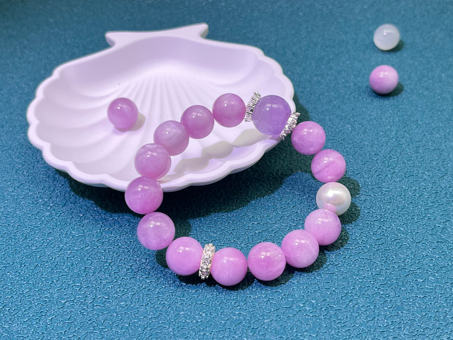 Natural Kunzite & Lavender Amethyst Bracelet - Divine Love & Spiritual Awakening Crystal