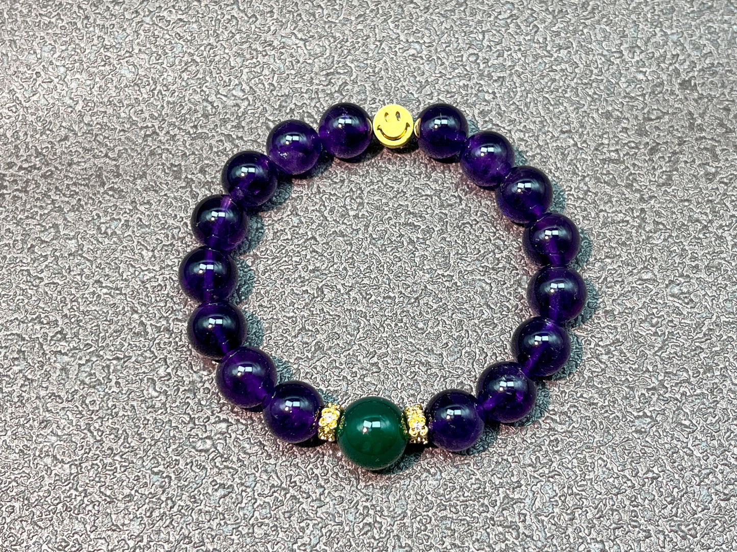Amethyst & Green Agate Bracelet - Spiritual Growth & Grounding Crystal Jewelry