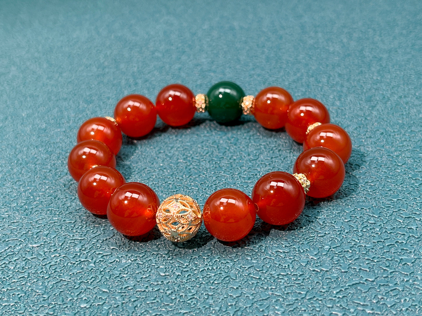 Red Agate & Green Agate Bracelet - Protection & Vitality Crystal Jewelry