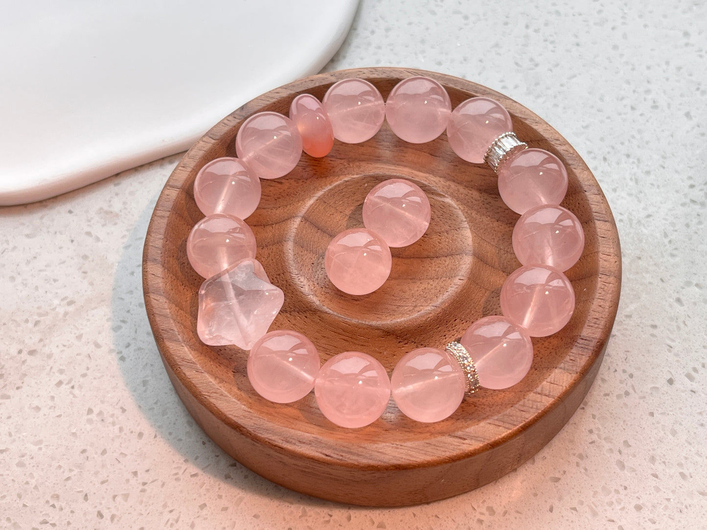 Rare Grapefruit Rose Quartz Bracelet - Ultimate Love & Self-Worth Crystal