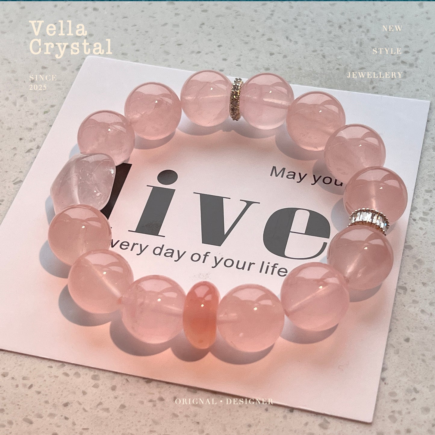 Rare Grapefruit Rose Quartz Bracelet - Ultimate Love & Self-Worth Crystal