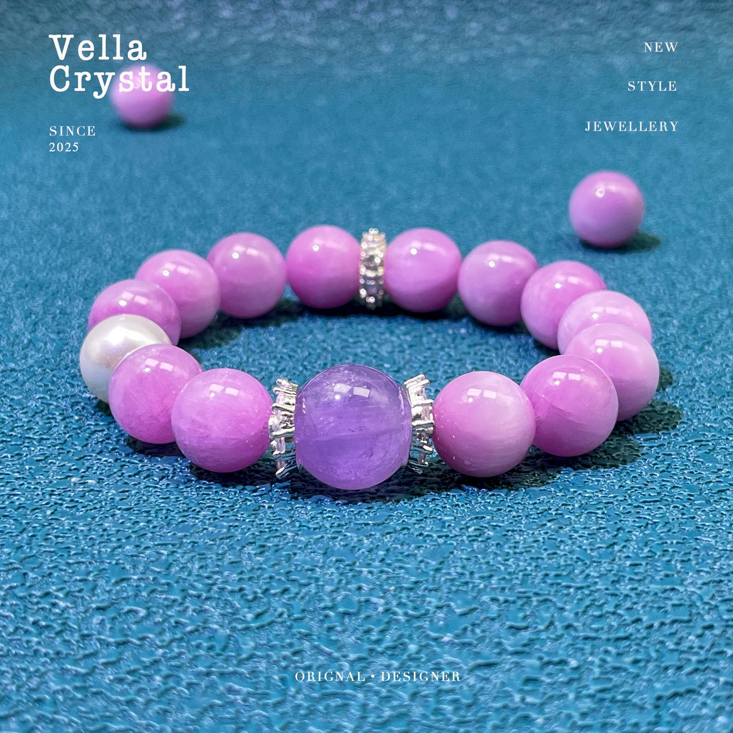 Natural Kunzite & Lavender Amethyst Bracelet - Divine Love & Spiritual Awakening Crystal