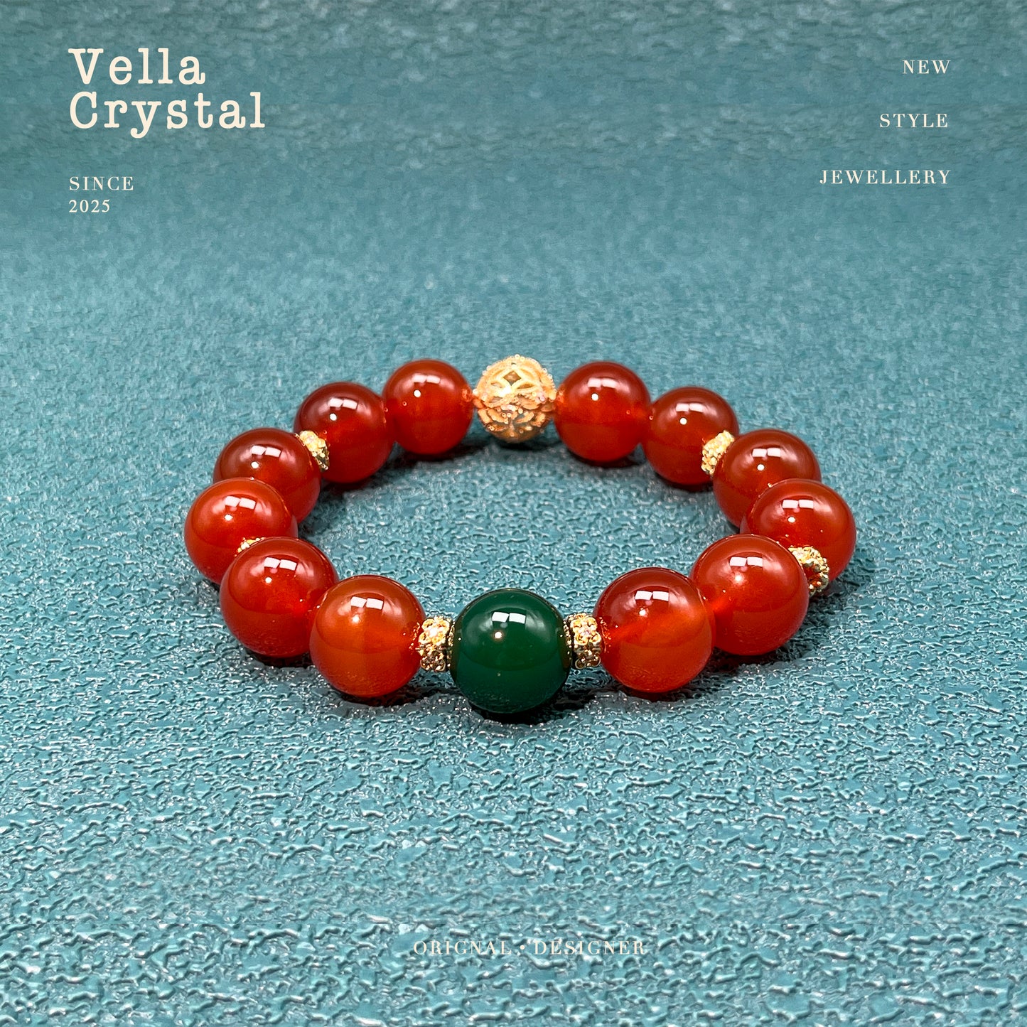Red Agate & Green Agate Bracelet - Protection & Vitality Crystal Jewelry