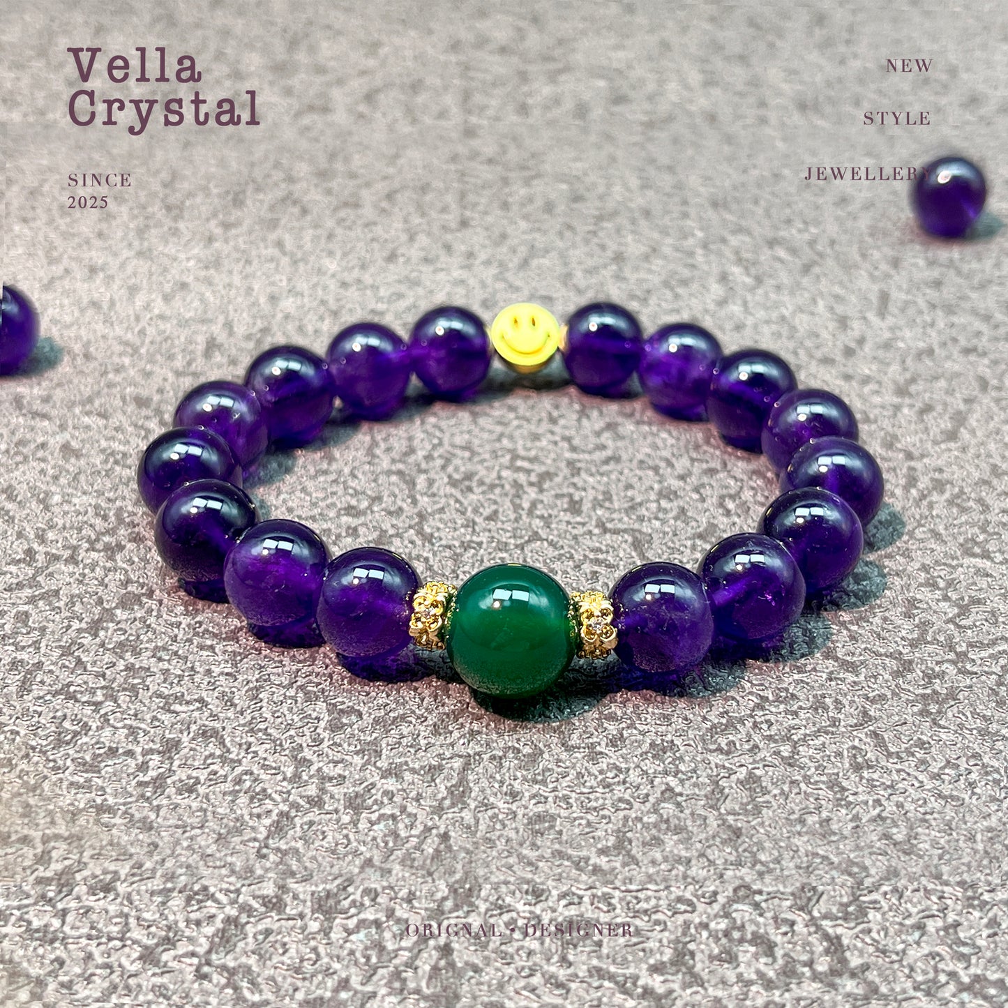 Amethyst & Green Agate Bracelet - Spiritual Growth & Grounding Crystal Jewelry